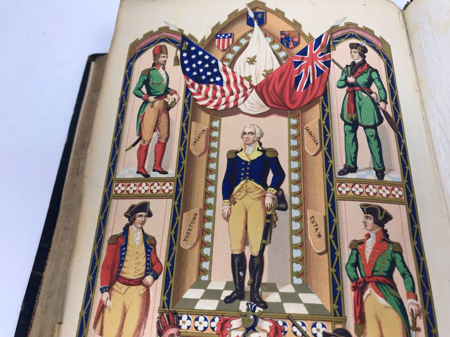 Antique 1859 2 Volume Hardcover Book Set: Pictorial Field Book Of The Revolution (War For Independence) By Benson J. Lossing New York: Harper Brothers, Franklin Square With Eleven Hundred Engravings [Photo 51]