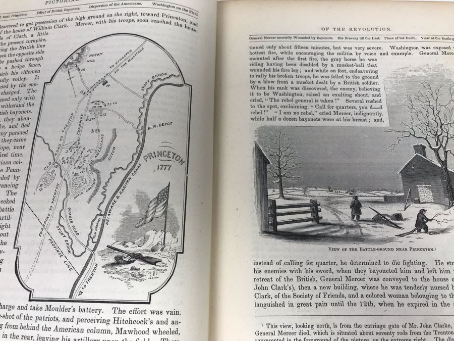 Antique 1859 2 Volume Hardcover Book Set: Pictorial Field Book Of The Revolution (War For Independence) By Benson J. Lossing New York: Harper Brothers, Franklin Square With Eleven Hundred Engravings [Photo 64]