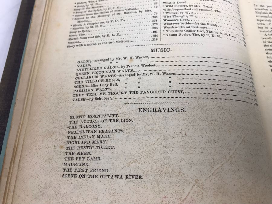 Antique 1846 Hardcover Book The Literary Garland, And Canadian Magazine; A Monthly Repository Of Tales, Sketches, Poetry, Music, Engravings New Series Volume IV Lovell & Gibson [Photo 12]