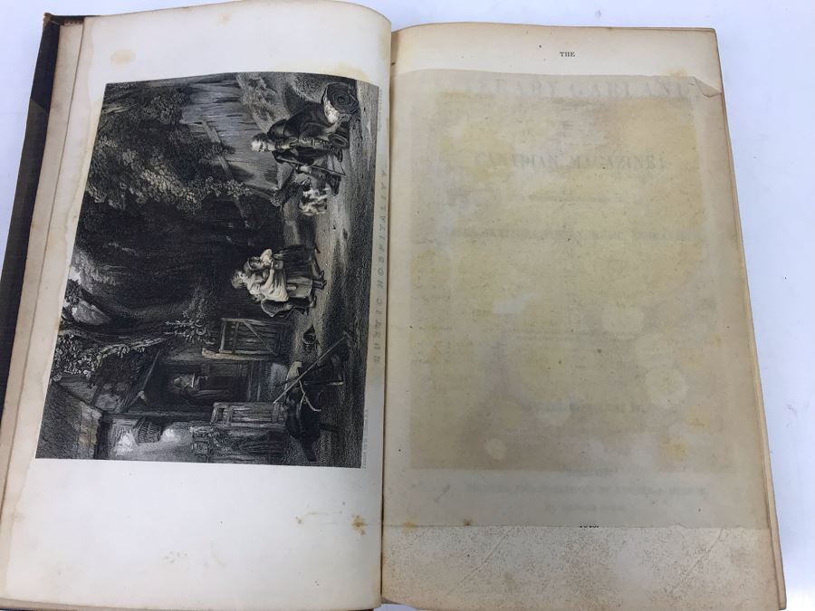 Antique 1846 Hardcover Book The Literary Garland, And Canadian Magazine; A Monthly Repository Of Tales, Sketches, Poetry, Music, Engravings New Series Volume IV Lovell & Gibson [Photo 8]