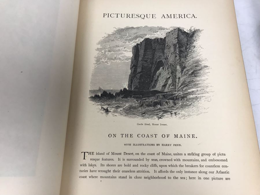 Antique 1872 (Vol 1) And 1874 (Vol 2) Hardcover Books: Picturesque America; Or, The Land We Live In With Illustrations On Steel And Wood By Eminent American Artists 10.5' X 12.5' [Photo 22]