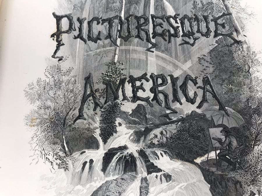 Antique 1872 (Vol 1) And 1874 (Vol 2) Hardcover Books: Picturesque America; Or, The Land We Live In With Illustrations On Steel And Wood By Eminent American Artists 10.5' X 12.5' [Photo 13]