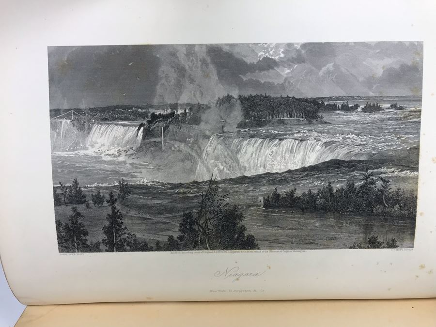 Antique 1872 (Vol 1) And 1874 (Vol 2) Hardcover Books: Picturesque America; Or, The Land We Live In With Illustrations On Steel And Wood By Eminent American Artists 10.5' X 12.5' [Photo 10]