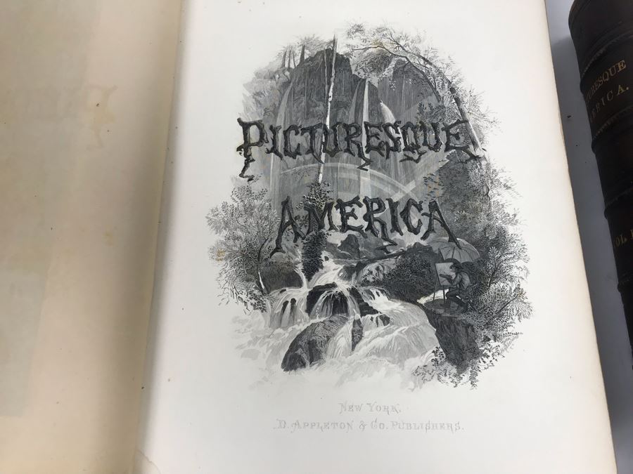 Antique 1872 (Vol 1) And 1874 (Vol 2) Hardcover Books: Picturesque America; Or, The Land We Live In With Illustrations On Steel And Wood By Eminent American Artists 10.5' X 12.5' [Photo 12]