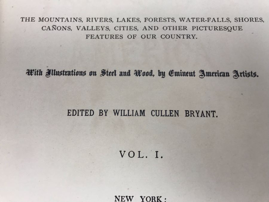 Antique 1872 (Vol 1) And 1874 (Vol 2) Hardcover Books: Picturesque America; Or, The Land We Live In With Illustrations On Steel And Wood By Eminent American Artists 10.5' X 12.5' [Photo 15]