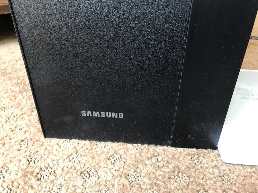 (2) Flat Panel Samsung TVs With (2) Samsung Soundbars And Subwoofers HW
