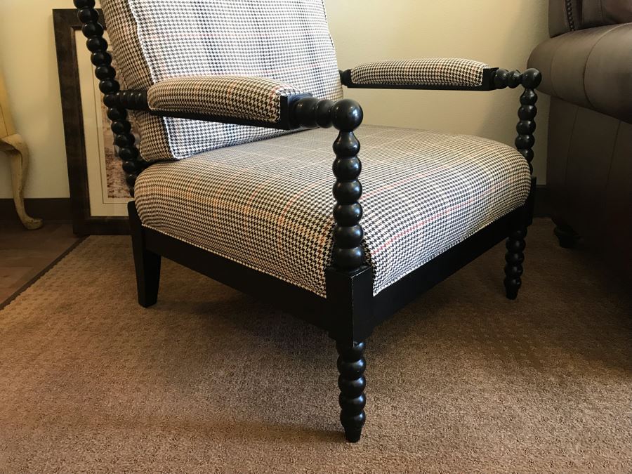 Classy Turned Wood Upholstered Armchair [Photo 5]