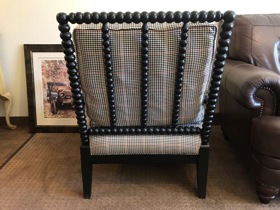 Classy Turned Wood Upholstered Armchair [Photo 8]