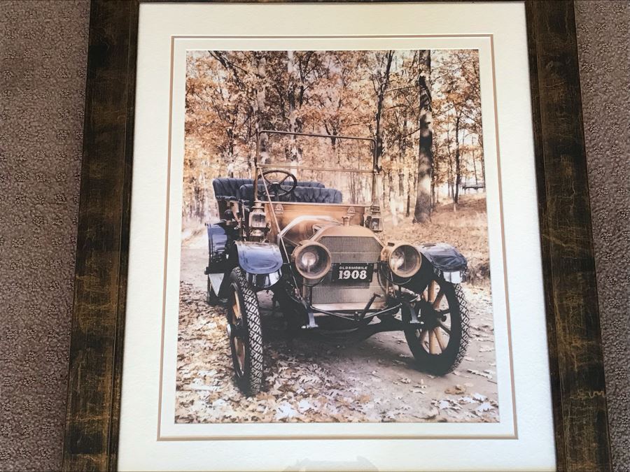 Nicely Framed Photograph Of Antique 1908 Oldsmobile Automobile [Photo 4]