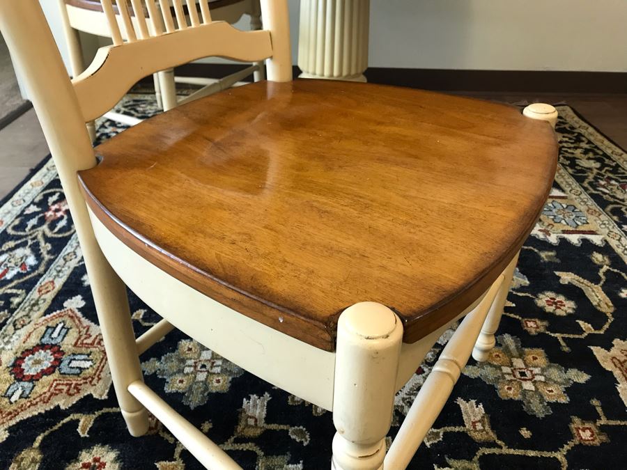 Pedestal Dining Table With Built In Leaf And (2) Dining Chairs [Photo 9]