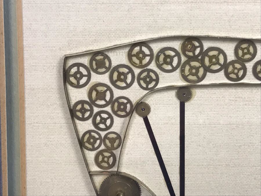 Handmade Oldsmobile Car Clock Parts Collage Framed Artwork Signed By Girard 17' X 14' [Photo 13]