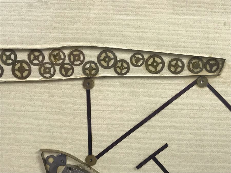 Handmade Oldsmobile Car Clock Parts Collage Framed Artwork Signed By Girard 17' X 14' [Photo 14]