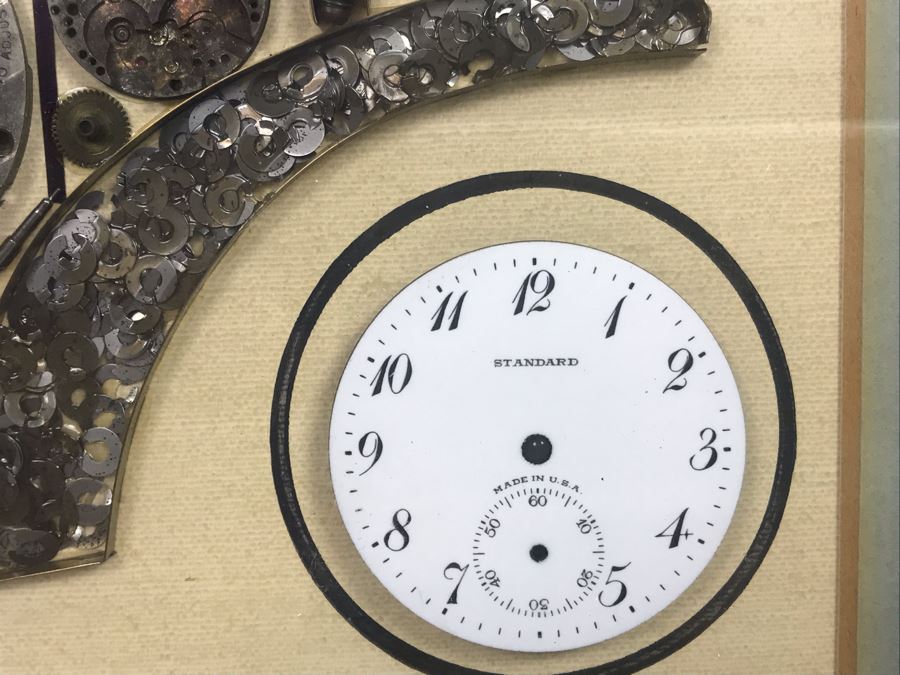 Handmade Oldsmobile Car Clock Parts Collage Framed Artwork Signed By Girard 17' X 14' [Photo 7]