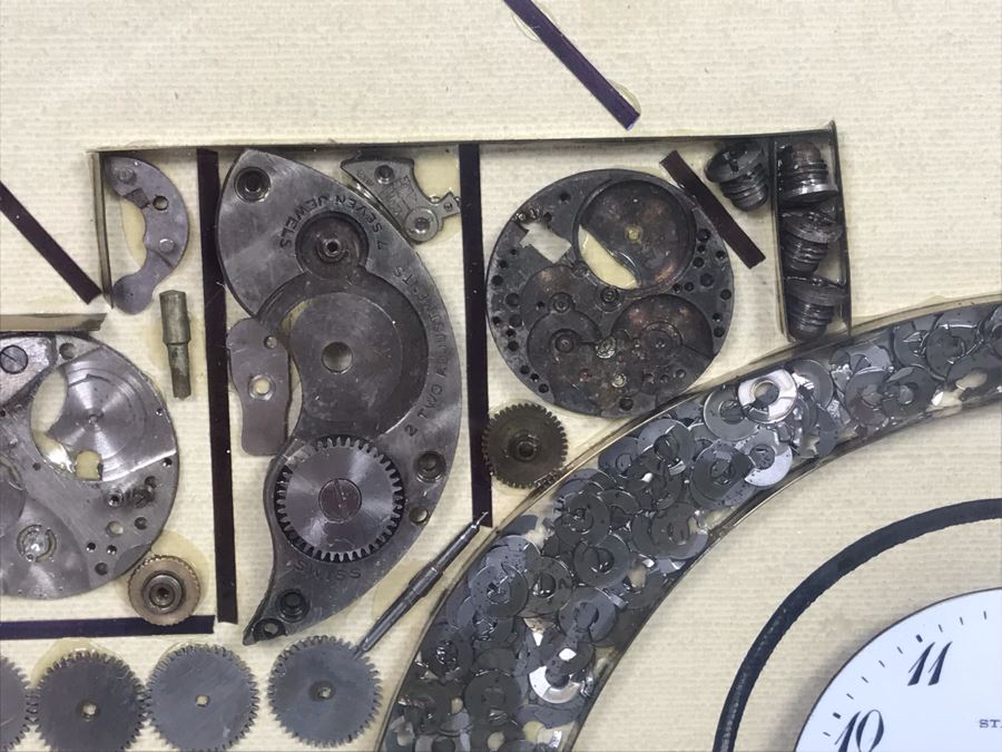 Handmade Oldsmobile Car Clock Parts Collage Framed Artwork Signed By Girard 17' X 14' [Photo 11]