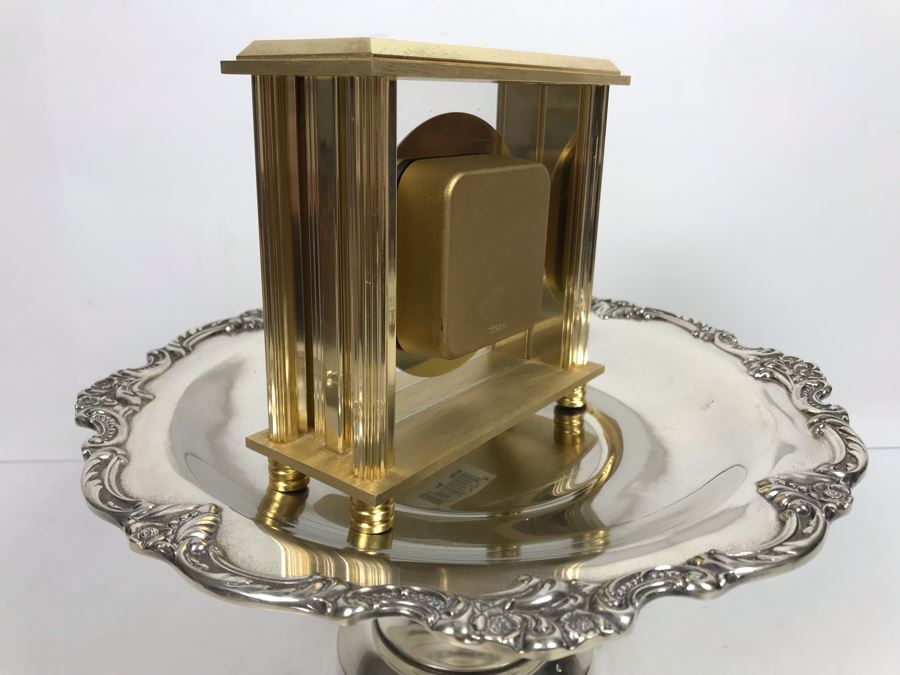 Reed & Barton Footed Silverplate Dish And Bulova Quartz Mantle Clock [Photo 6]