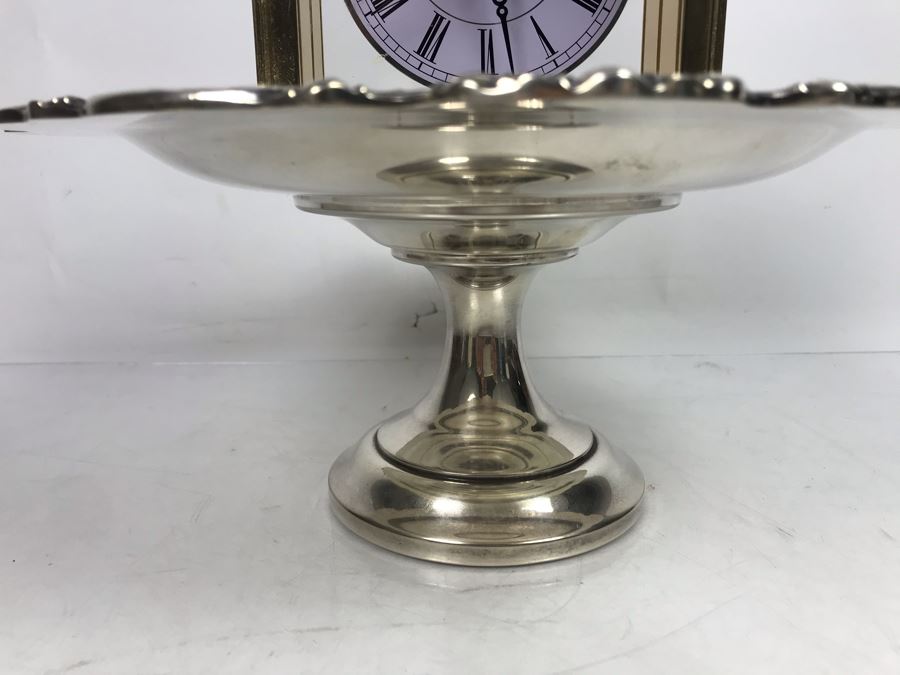Reed & Barton Footed Silverplate Dish And Bulova Quartz Mantle Clock [Photo 4]