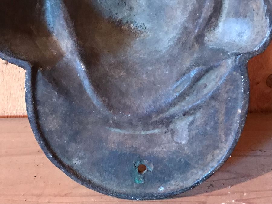 Antique Cast Iron Figure Head Relief Wall Sculpture Hand Painted [Photo 12]