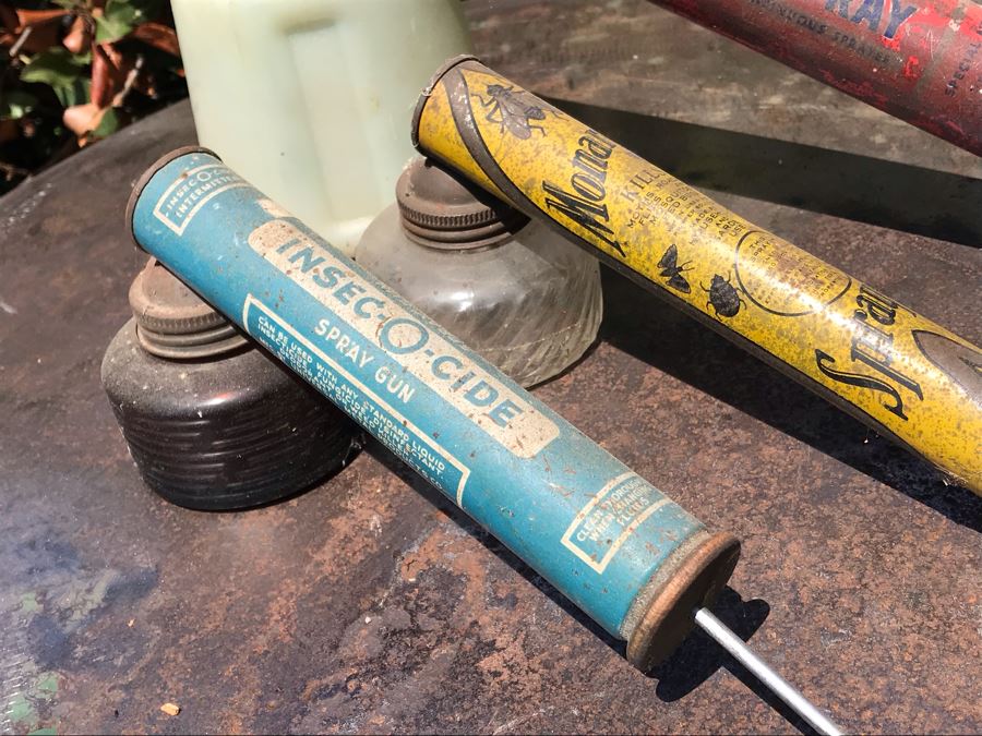 Collection Of (3) Vintage Bug Spray Guns - Two With Glass Bottles [Photo 8]