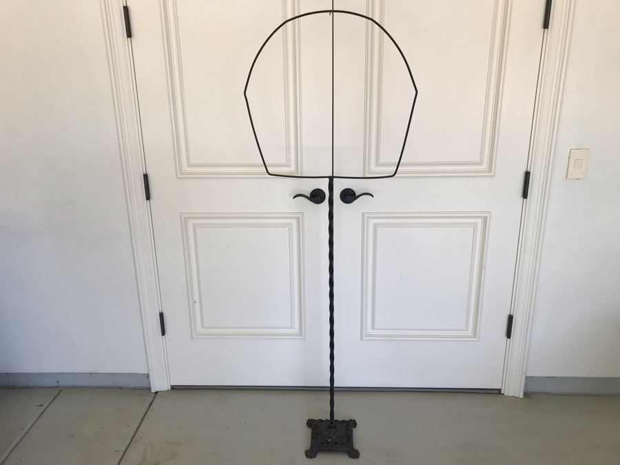 Antique Wrought Iron Floor Freestanding Bird Cage Stand [Photo 2]