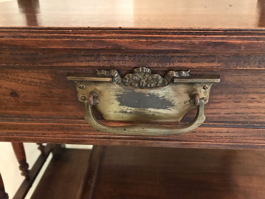 Vintage Wooden Music Stand Cabinet With Slots For Records [Photo 7]