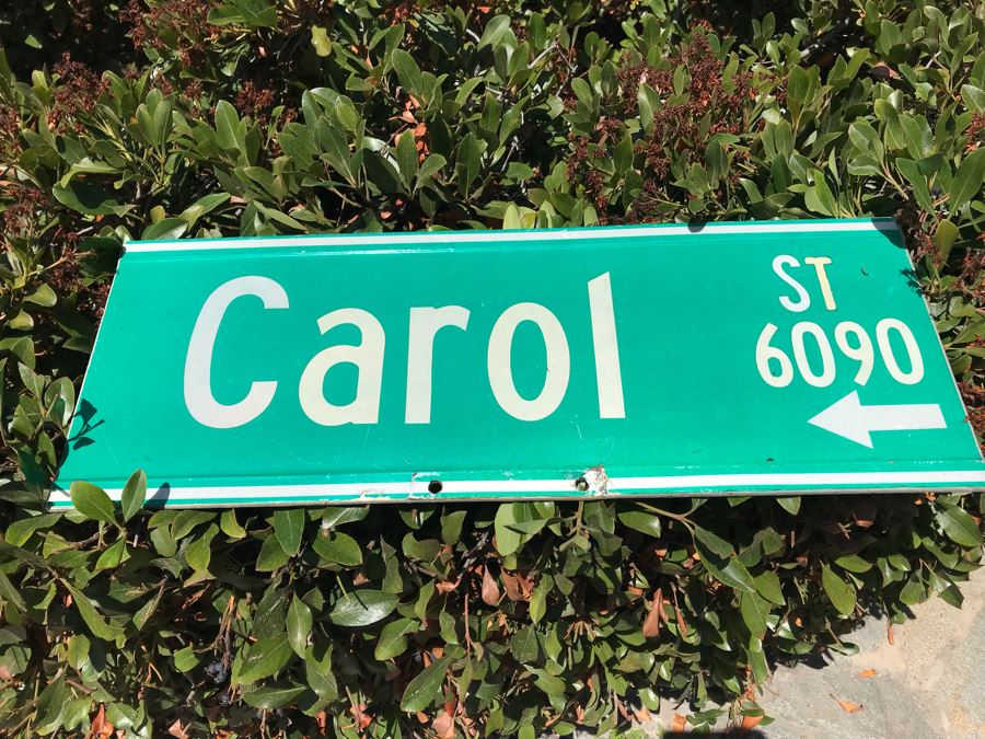 Green City Street Road Sign 'Carol St 6090' 24' X 9' [Photo 3]