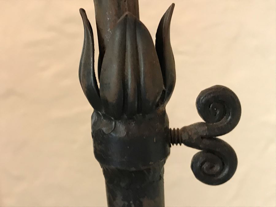 Antique Handmade Wrought Iron Floor Lamp Light With Adjustable Height [Photo 12]