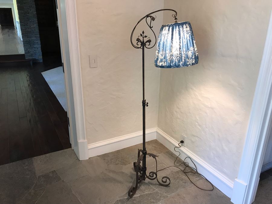 Antique Handmade Wrought Iron Floor Lamp Light With Adjustable Height [Photo 2]
