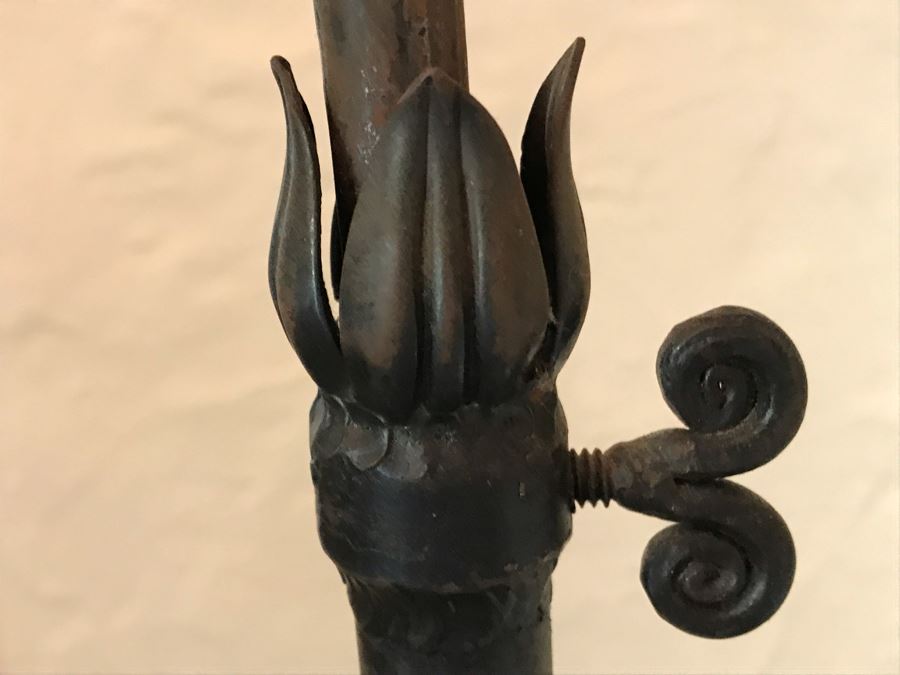 Antique Handmade Wrought Iron Floor Lamp Light With Adjustable Height [Photo 13]