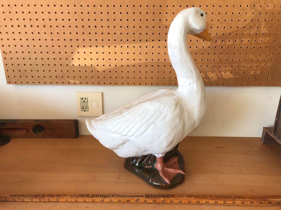 Large Majolica Swan Duck Goose Figurine 21'H [Photo 7]