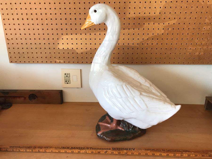 Large Majolica Swan Duck Goose Figurine 21'H [Photo 8]