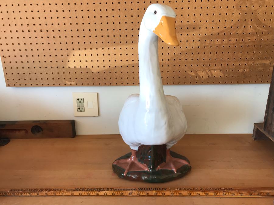 Large Majolica Swan Duck Goose Figurine 21'H [Photo 6]