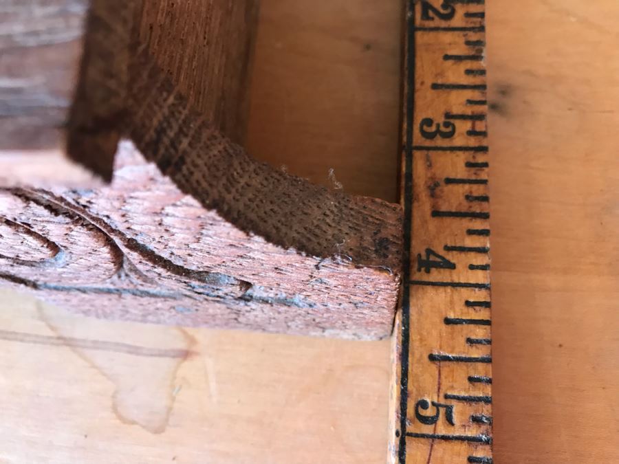 Antique Mechanical Clock With Carved Wooden Clock Case And Painted Glass Front - May Need Servicing 15'W X 4'D X 23'H [Photo 18]