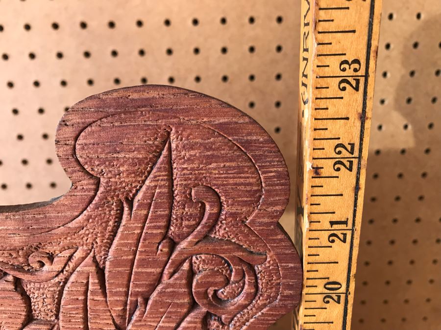 Antique Mechanical Clock With Carved Wooden Clock Case And Painted Glass Front - May Need Servicing 15'W X 4'D X 23'H [Photo 19]