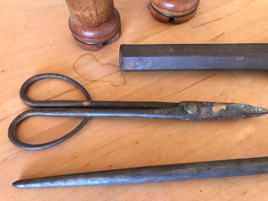 Old Tools Including A Chisel, Shears, Sharpener [Photo 6]