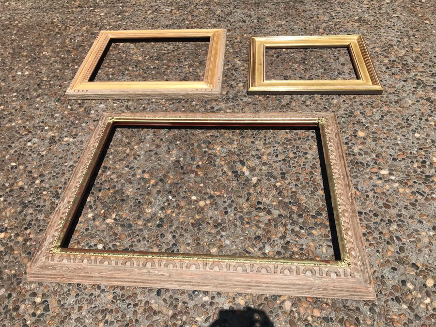 (3) High Quality Wooden Picture Frames Including Large 32 X 46 And 18 X 24 Frame