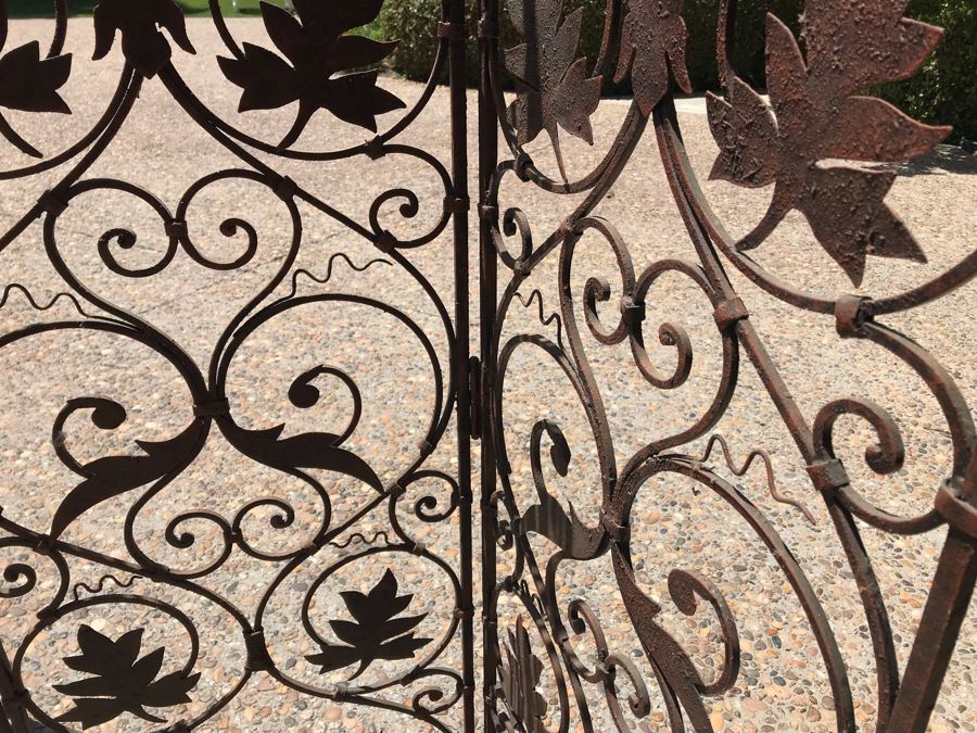 Very Heavy Solid Wrought Iron 3-Panel Screen [Photo 8]