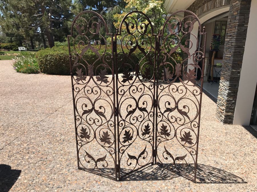 Very Heavy Solid Wrought Iron 3Panel Screen