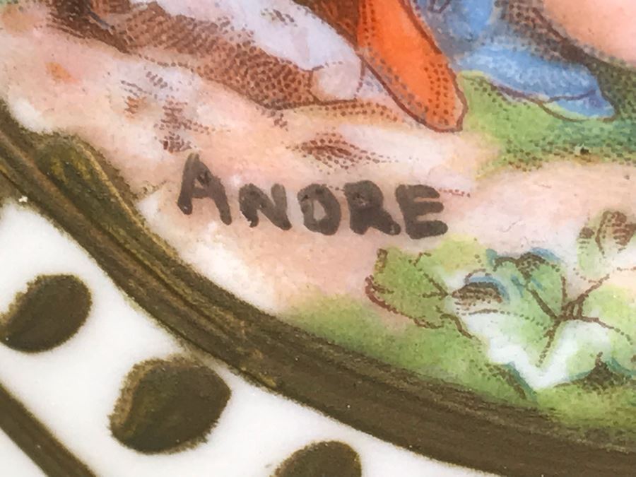 Pair Of Hand Painted French Vases Signed Andre [Photo 6]