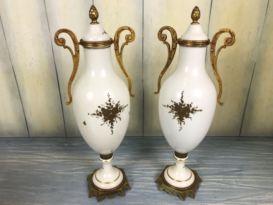 Pair Of Hand Painted French Vases Signed Andre [Photo 15]