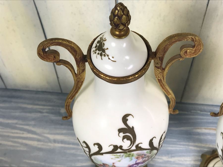Pair Of Hand Painted French Vases Signed Andre [Photo 13]