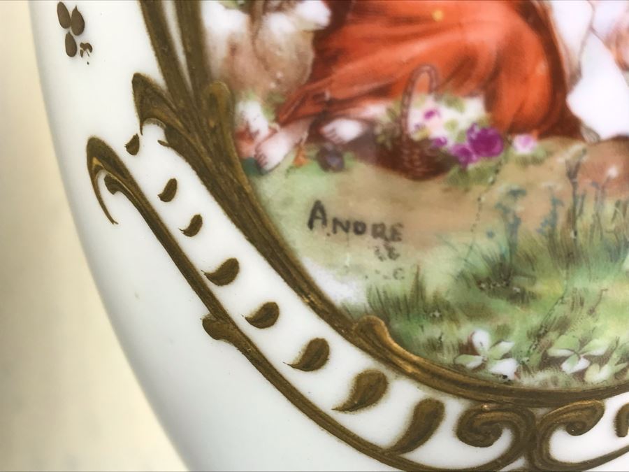 Pair Of Hand Painted French Vases Signed Andre [Photo 9]