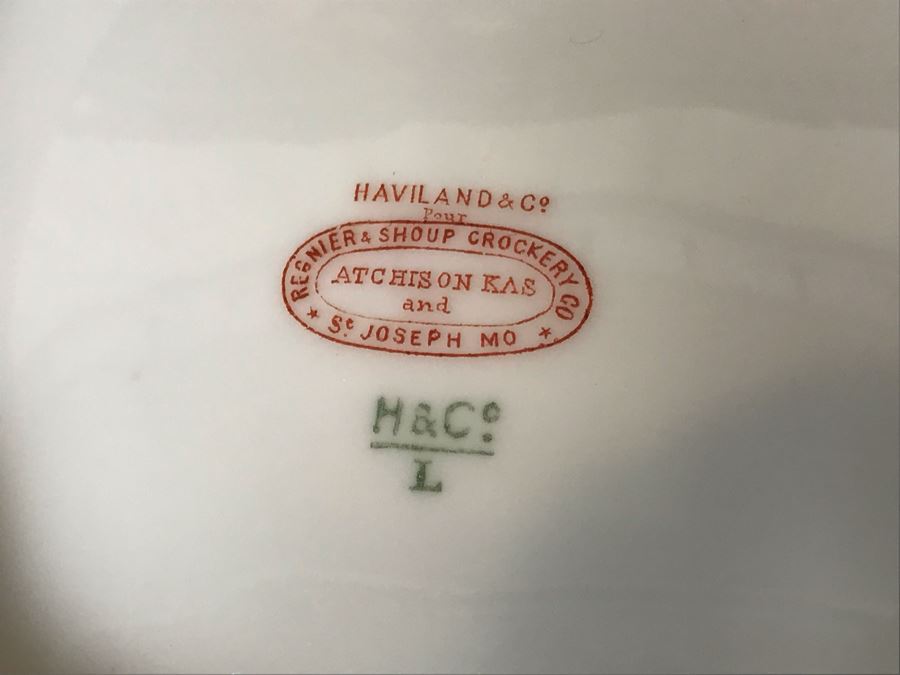 Vintage Haviland & Co Soup Tureen And Hand Painted Signed Floral Metal Tray [Photo 9]