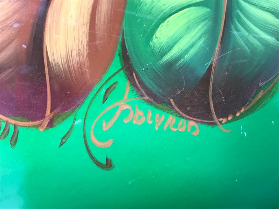 Vintage Haviland & Co Soup Tureen And Hand Painted Signed Floral Metal Tray [Photo 13]