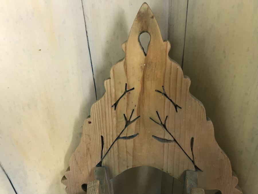 Vintage Carved Wooden Wall Shelf, Hand Painted Spanish Vessel Pitcher And Part Of A Vintage Whirligig Windmill [Photo 11]