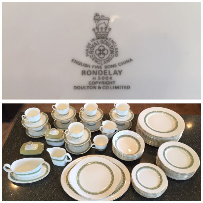 Elegant Royal Doulton English Fine Bone China Set Service Rondelay H5004 Pattern [Photo 2]