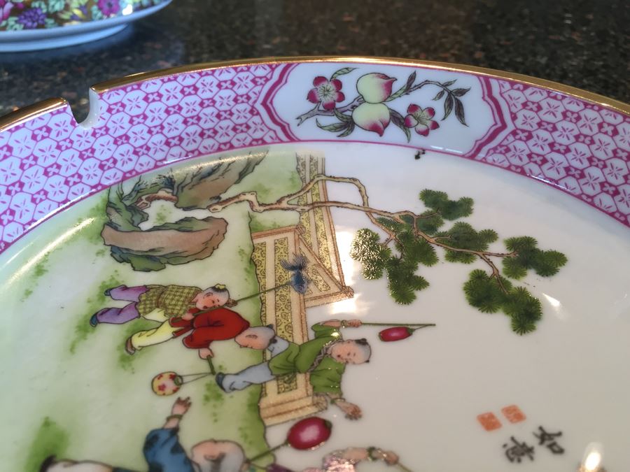 Pair Of Signed Chinese Porcelain Ashtrays [Photo 10]