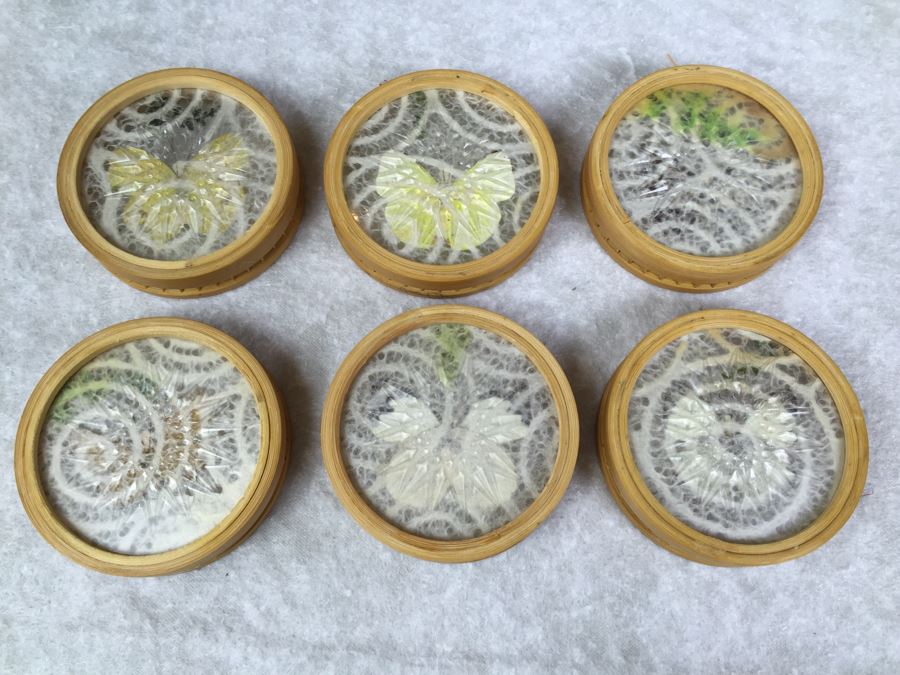 Butterfly Tray And (6) Drink Coaster Collection Plus (6) Shell Drink Coasters [Photo 9]