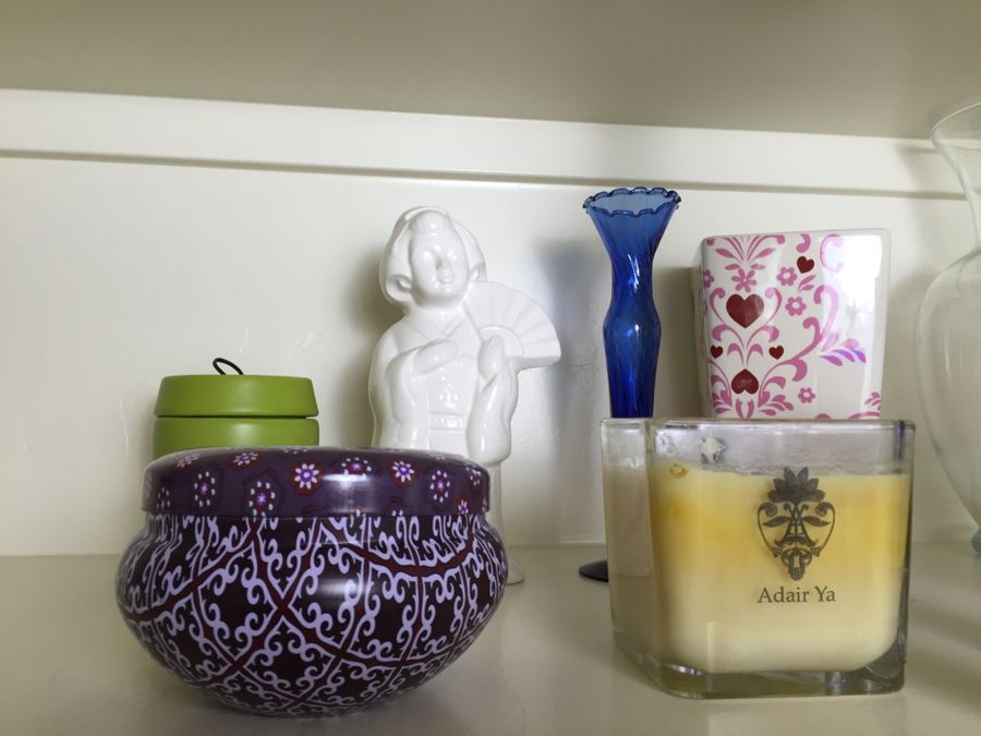 Just Added - (2) Shelves Of Various Vases And Candles - See Photos [Photo 2]