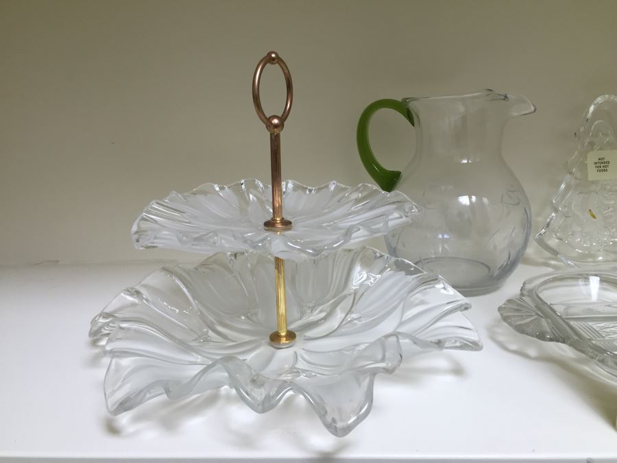 Just Added - (2) Shelves Of Various Vases, Pitchers, Trays, Bowls - See Photos [Photo 6]