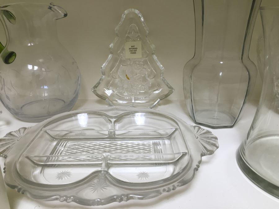 Just Added - (2) Shelves Of Various Vases, Pitchers, Trays, Bowls - See Photos [Photo 8]